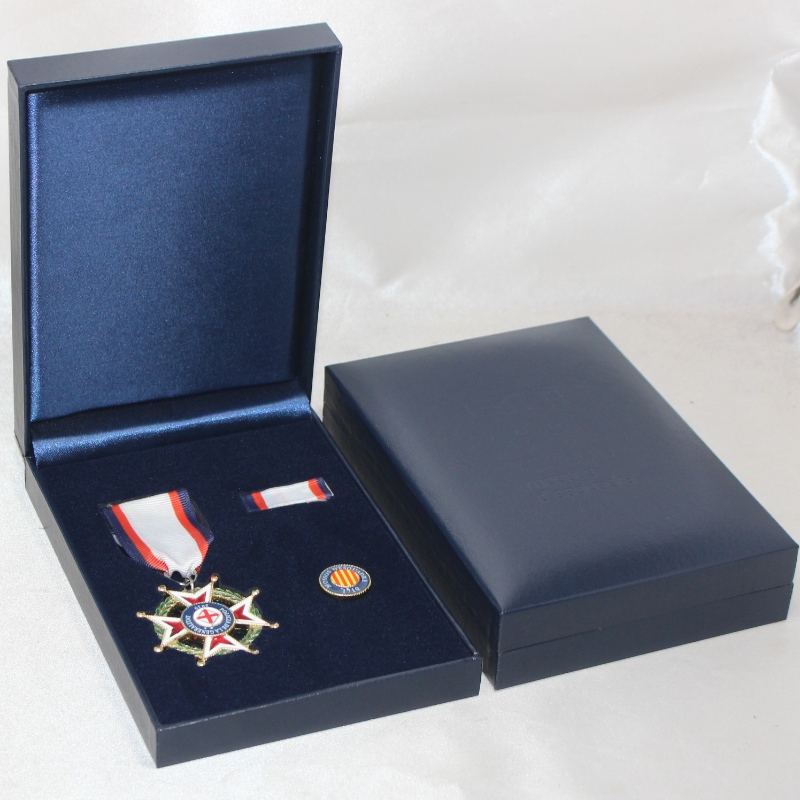 Αντικείμενο V-15 ορθογώνιο δερμάτινο κουτί PU για μετάλλιο 90*120 mm, μετάλλιο νομισμάτων και σήμα κ.λπ.112*158*36, βάρη περίπου 170g